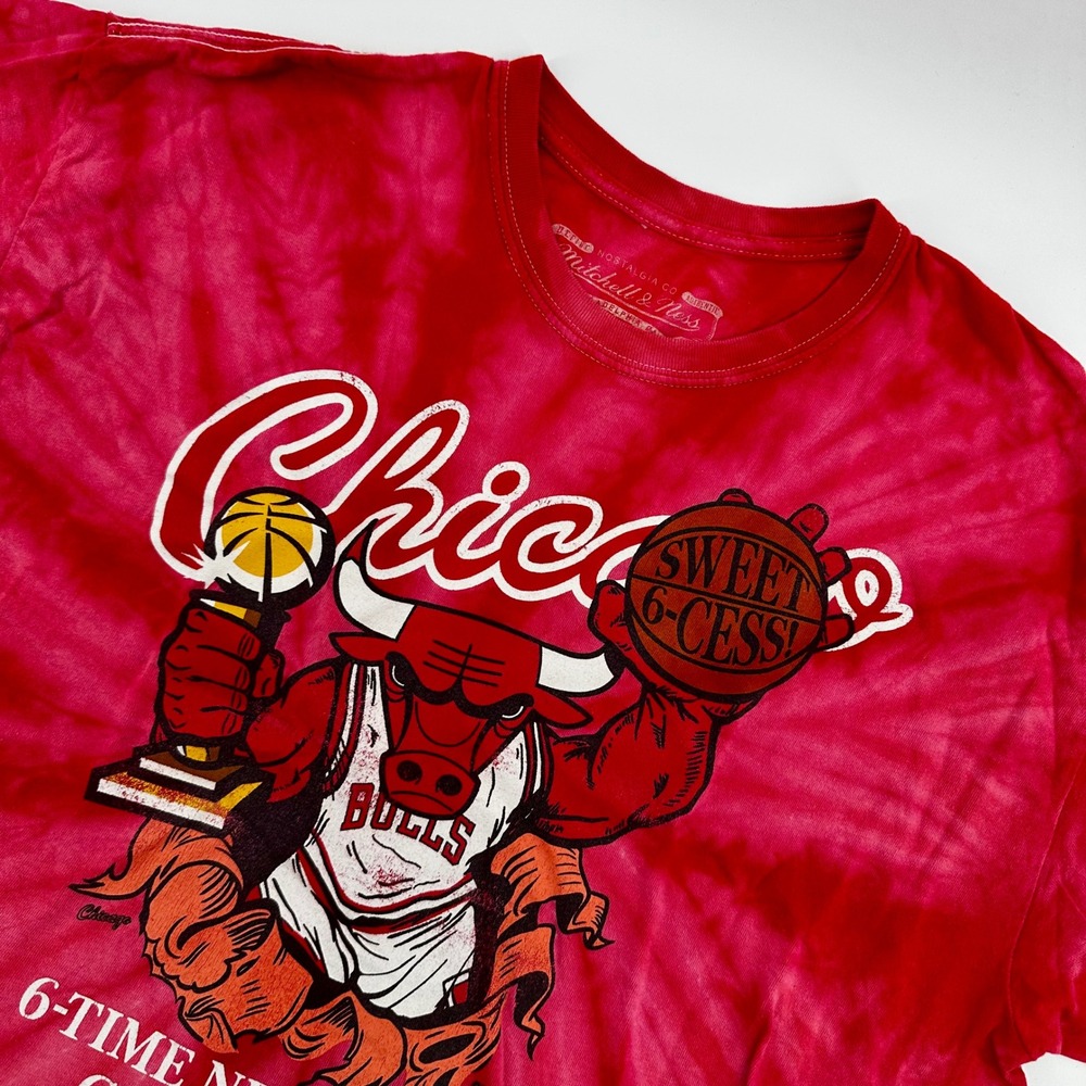 Mitchell & Ness Chicago Bulls Tie Dye T-Shirt Mens XL 6 Time Champs
